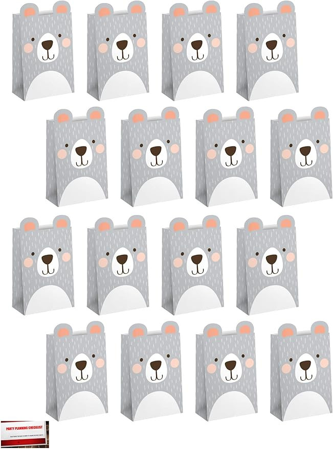 16 Pack Bears Bear Party Paper Loot Treat Candy Favor Bags (Plus Party Planning Checklist by Mike... | Amazon (US)