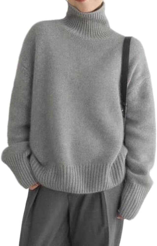 Women's Turtleneck Sweater Fall Winter Long Sleeve Knit Jumpers Soft Chunky Warm Trendy Pullover ... | Amazon (US)