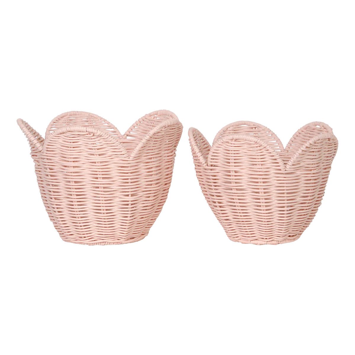 Rattan Lily Basket Set in Blush | Over The Moon