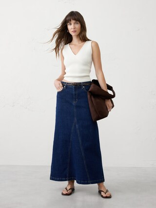 Denim Split-Back Maxi Skirt | Banana Republic Factory | Banana Republic Factory