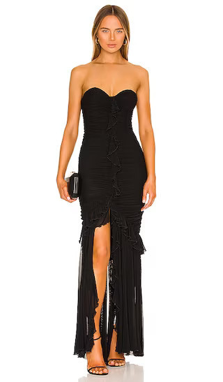 Giules Gown | Black Ruffle Gown | Black Ruffle Dress | Long Ruffle Dress | Ruffle Maxi Dress | Revolve Clothing (Global)
