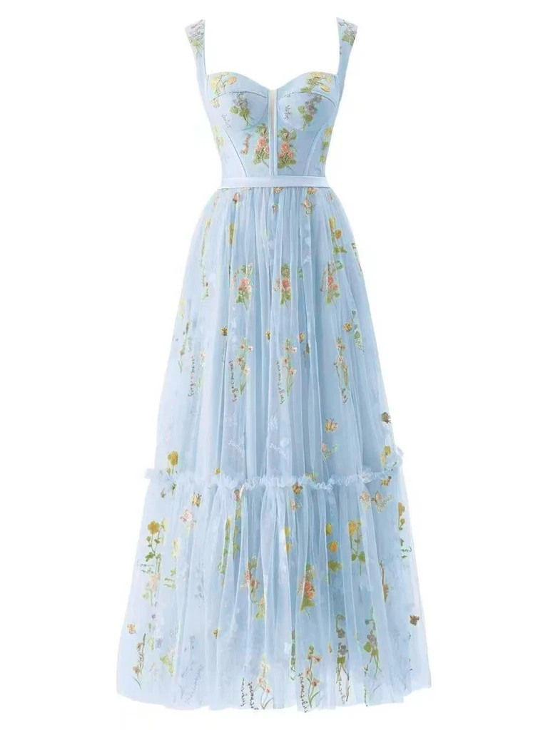 1930s Floral Mesh Boned Lace-Up Dress | Retro Stage