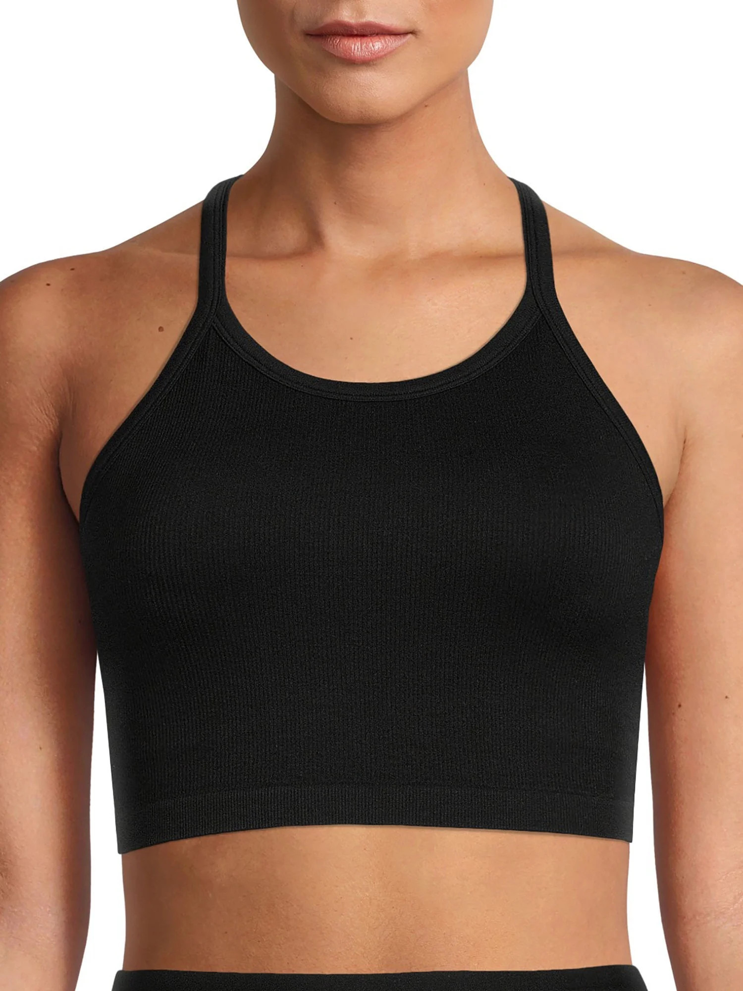 Jockey Essentials Women's Medium Impact Seamless Rib Long Line Cami Bra | Walmart (US)