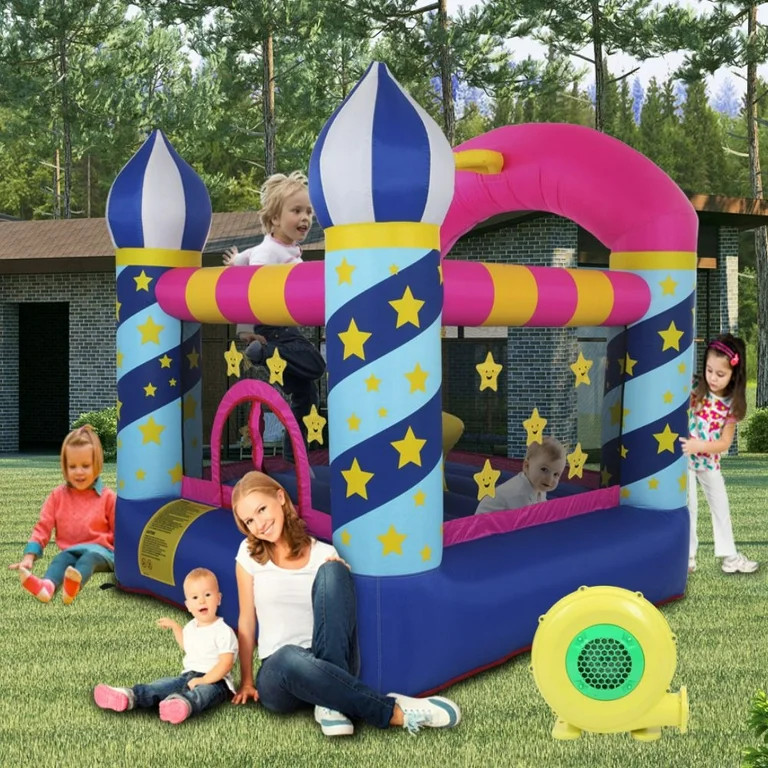 Zimtown Inflatable Bounce House Castle Kids Jumper 420D Oxford with 350W Blower - Walmart.com | Walmart (US)