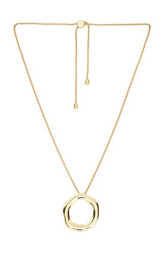Ettika Open Circle Adjustable Chain Necklace in Metallic Gold. | Revolve Clothing (Global)