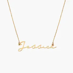 Mon Petit Name Necklace - 10K Solid Gold | Oak & Luna (US)