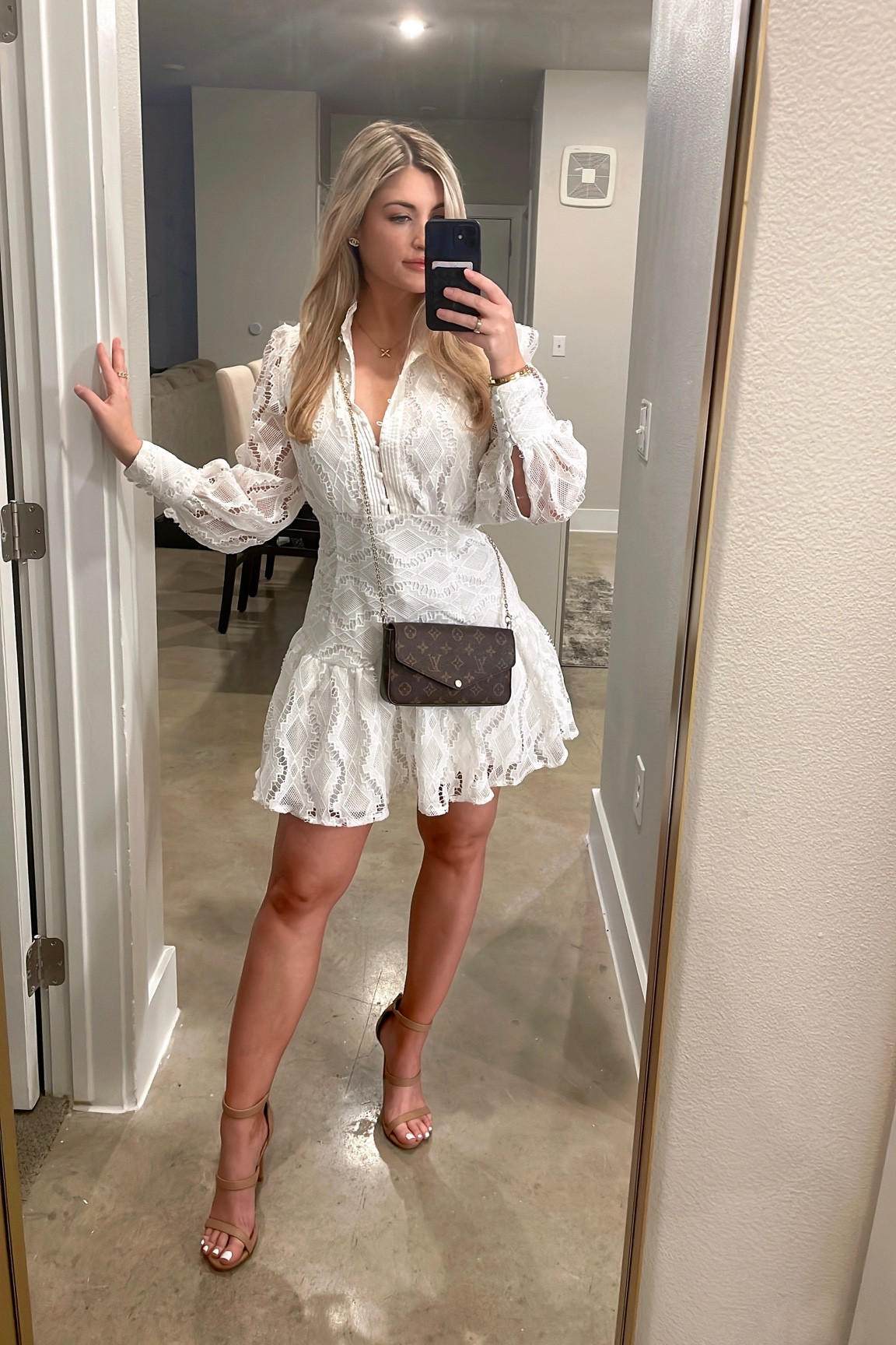 remy mini dress in ivory LaurfromATX on LTK bridal earrings
