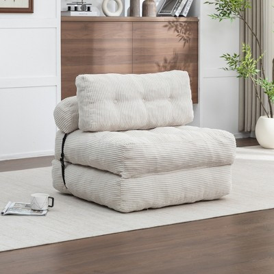 KTMBDW Folding Sofa Bed, Convertible Sleeper Chair with Pillow, Foldable Mattress with Back Support, Portable Fold Out Chair Bed, Beige | Target