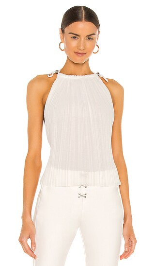 Pleated Bead Gather Top in Ivory | Revolve Clothing (Global)