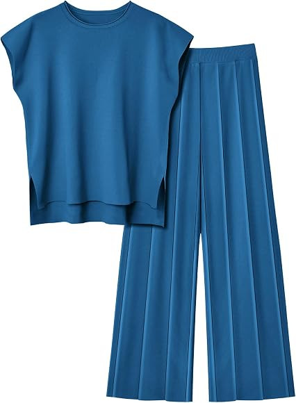 LILLUSORY 2 Piece Sets for Women Summer Vacation 2025 Lounge Outfits Matching Two Pcs Spring Knit... | Amazon (US)