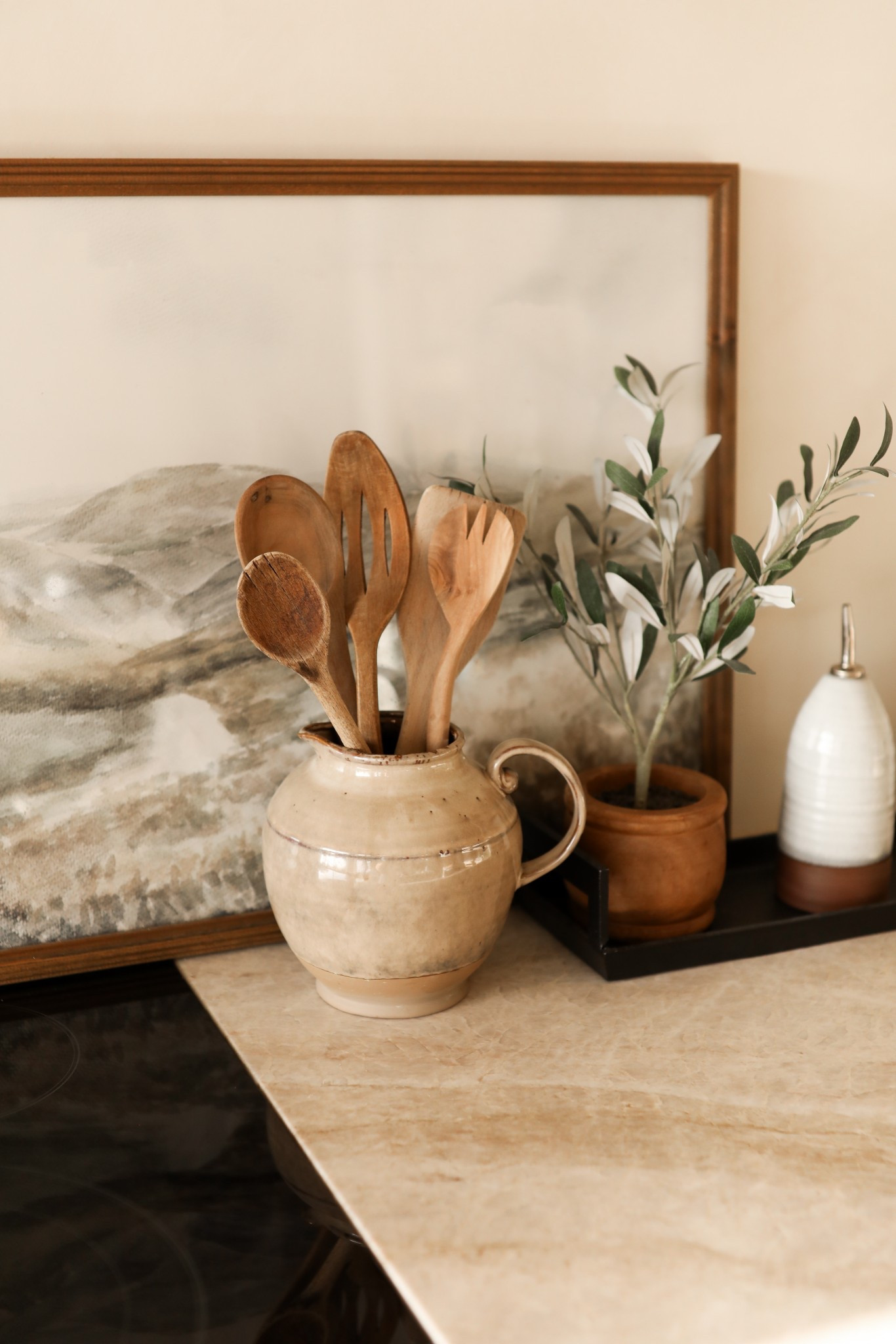 I love this simple,rustic kitchen countertop styling for spring and summer 🪴🥰 #ltkhome #homedecor #kitchen #kitchendecor #rusticdecor #pitcher #kitchenstyling 

#LTKHome #LTKStyleTip #LTKSeasonal