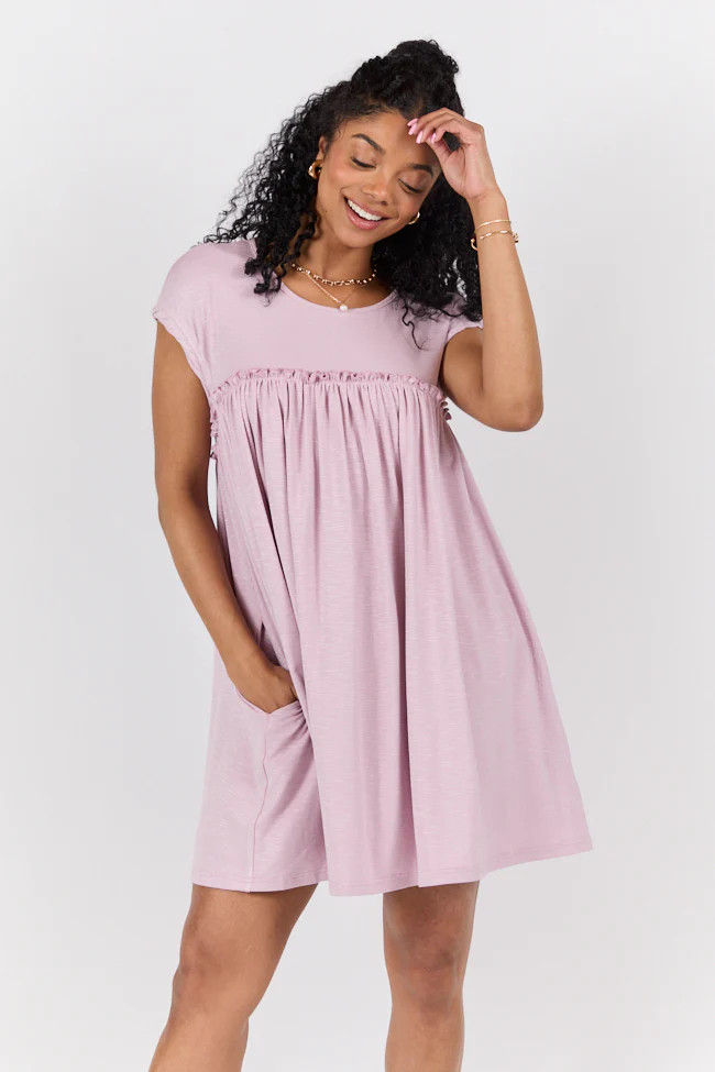 Girl On The Go Easy Knit Short Sleeve Mini Dress SALE | Pink Lily