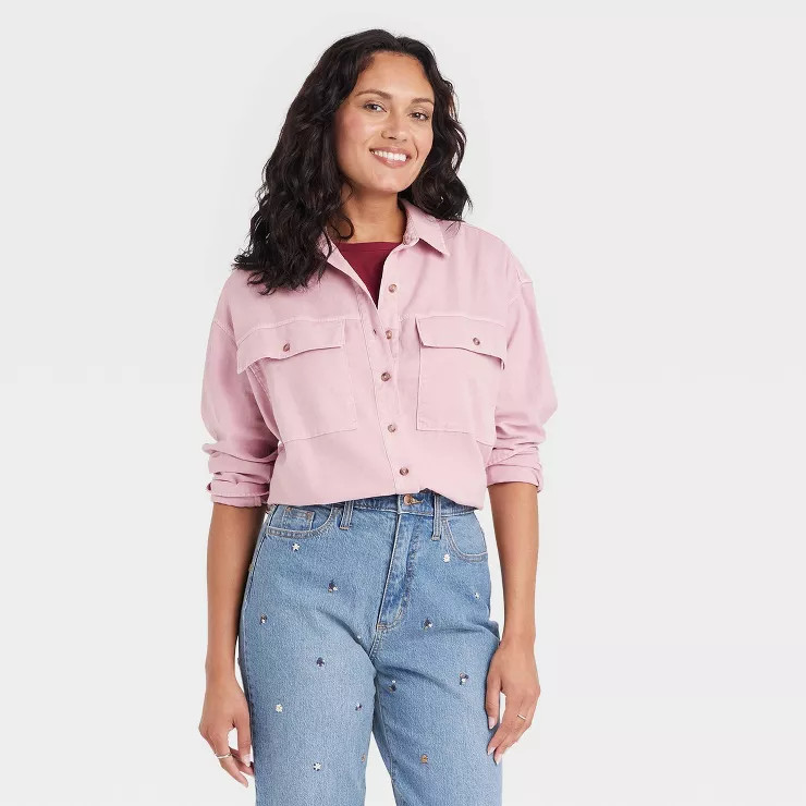 Women's Long Sleeve Oversized Utility Button-Down Shirt - Universal Thread™ | Target