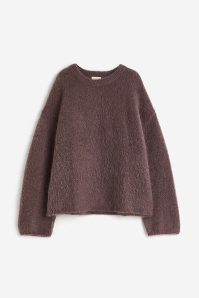 Oversize-Pullover aus Mohairmix - Dunkelbraun - Ladies | H&M AT | H&M (DE, AT, CH, DK, NL, NO, FI)
