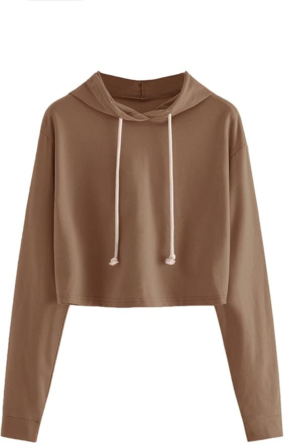 MakeMeChic Women's Cropped Hoodie Casual Workout Crop Sweatshirt Tops | Amazon (US)