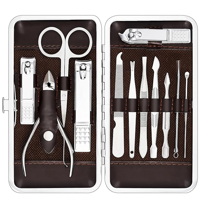 Manicure, Pedicure Kit, Nail Clippers, Professional Grooming Kit, Nail Tools with Luxurious Trave... | Amazon (US)