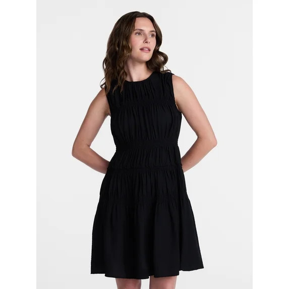 Time and Tru Women's Smocked Sleeveless Mini Dress, Sizes XS-XXXL | Walmart (US)