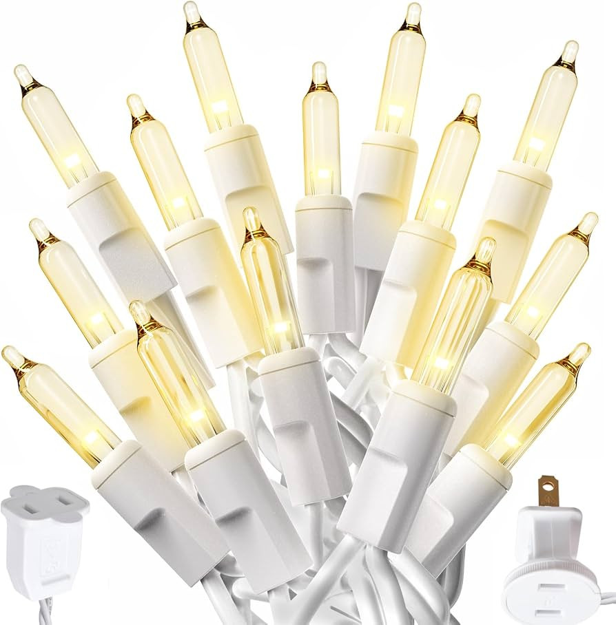 PREXTEX 100-Count Warm White Christmas Lights - 20 ft Clear StringLights on White Wire - Incandes... | Amazon (US)