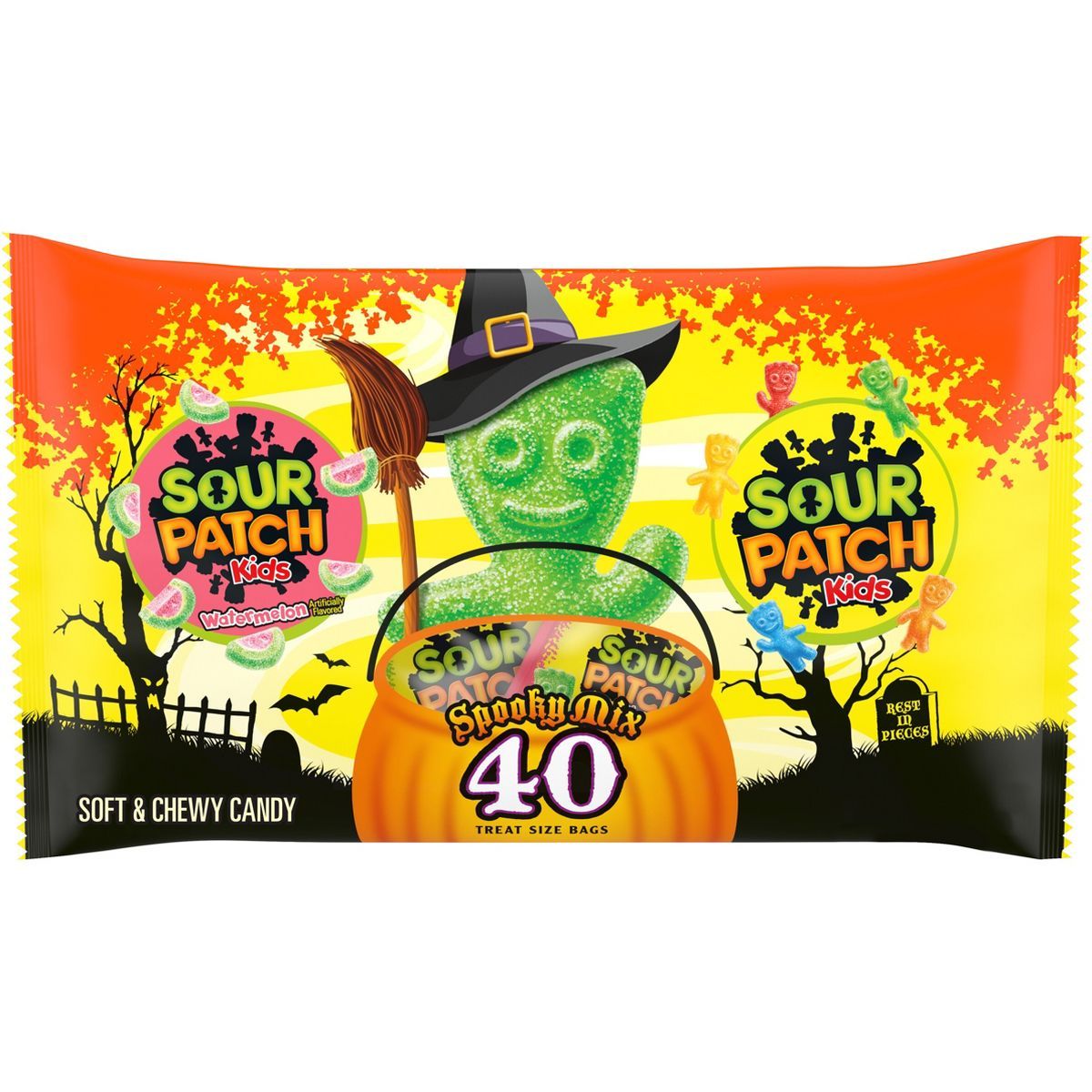 Sour Patch Kids & Sour Patch Watermelon Halloween Candy Variety Pack Treat Size - 22oz/40ct | Target