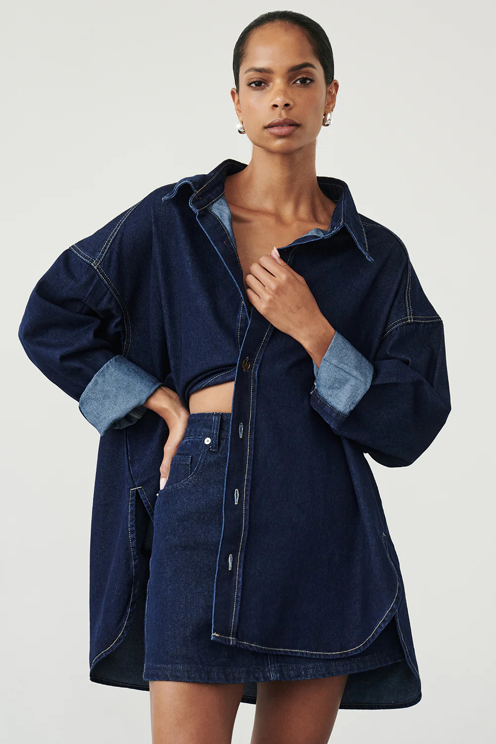 ASHTON INDIGO OVERSIZED DENIM SHIRT | DISSH