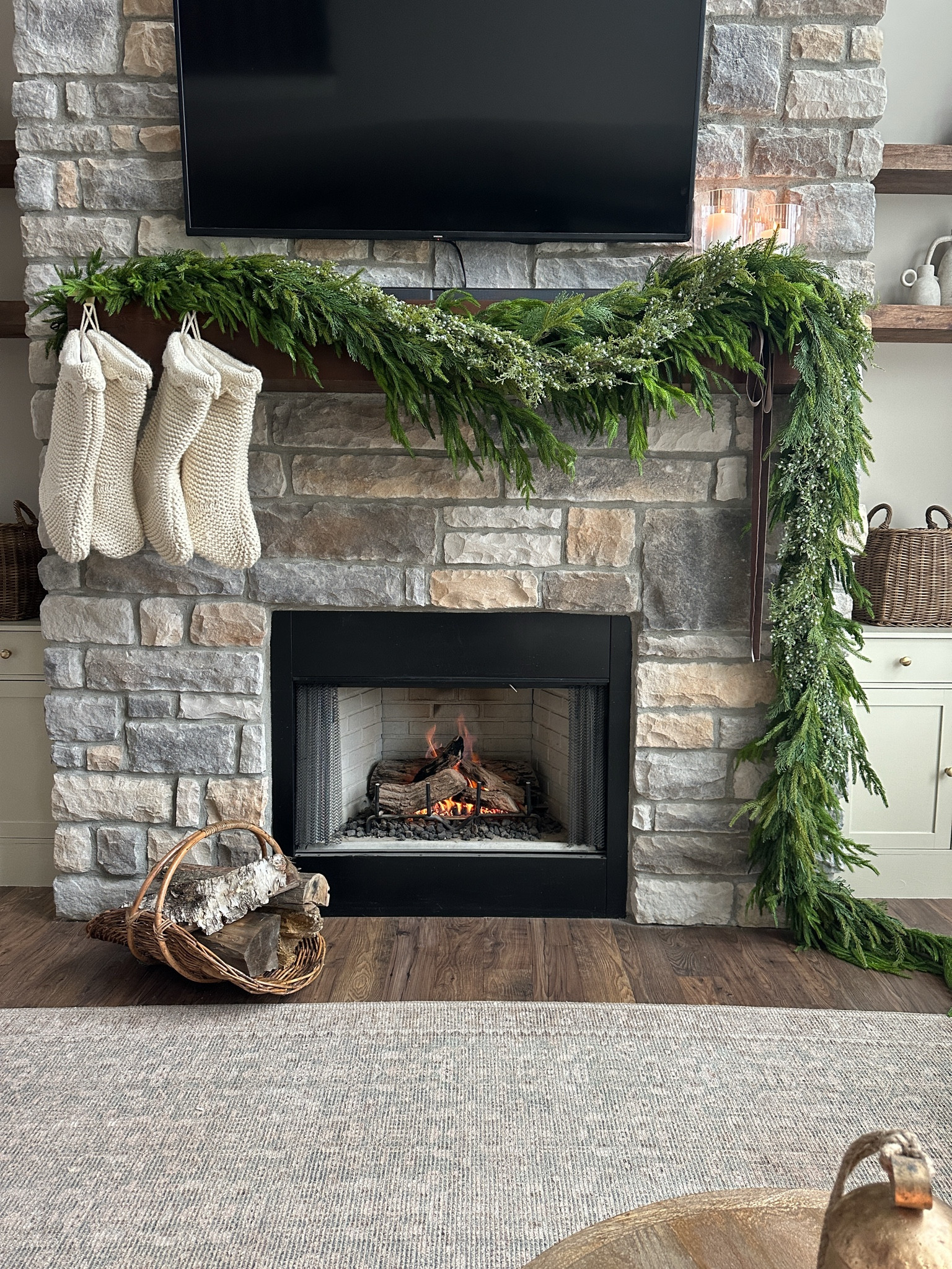 Norfolk garland x 2
Cedar garland x 2 
Juniper garland x 2 

#LTKHome #LTKSeasonal #LTKHoliday