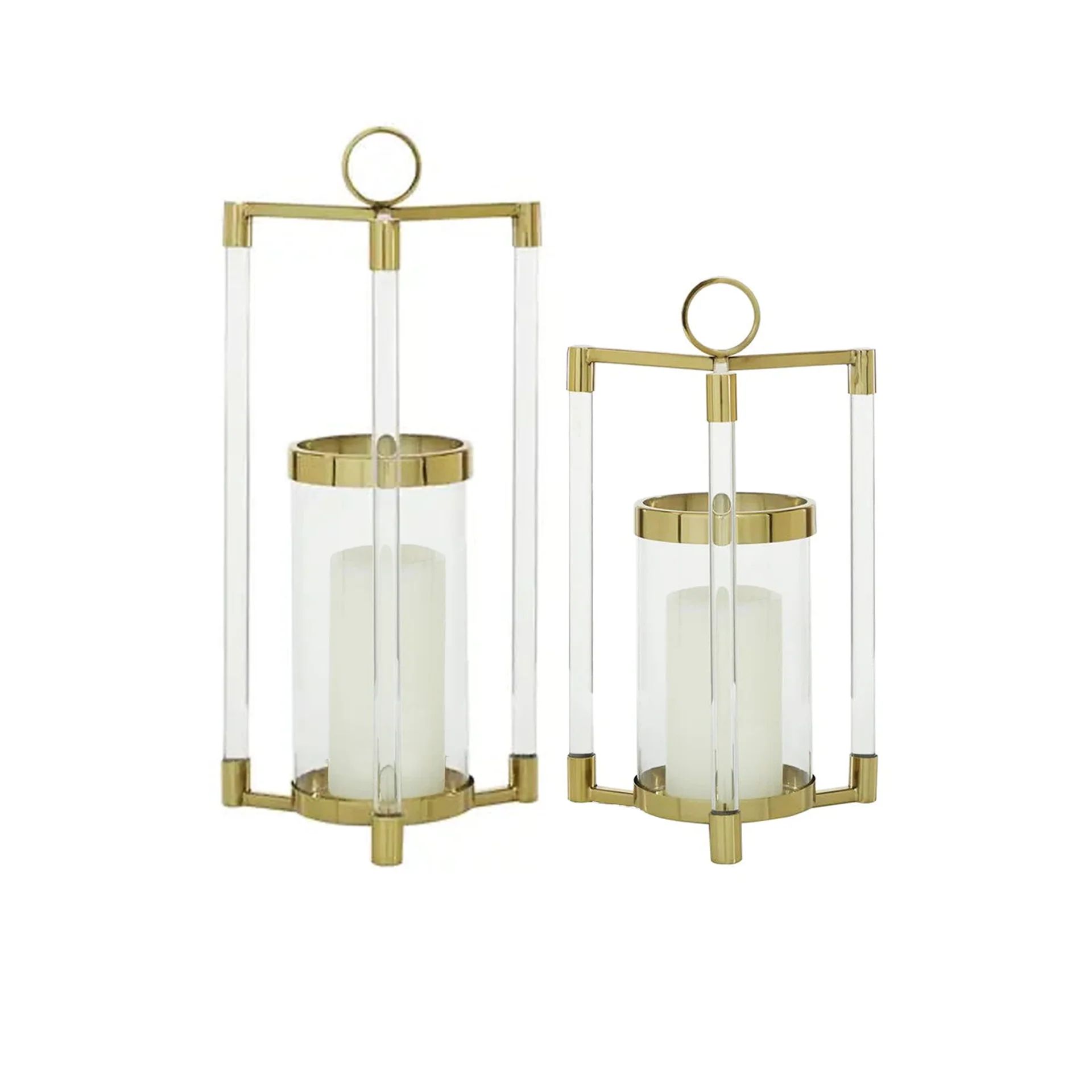 Gold Pillar Candle Lanterns | Modern Locke