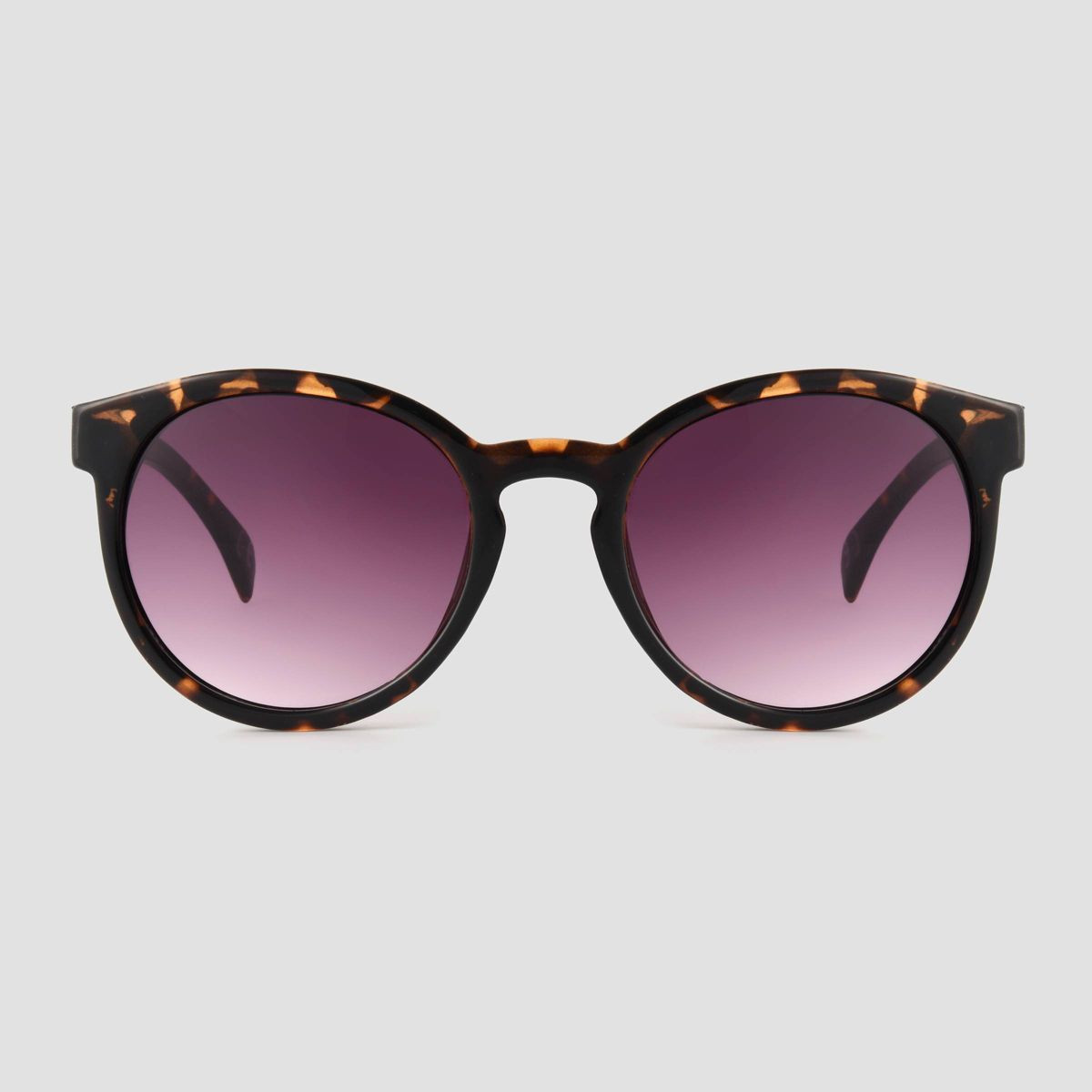 Women's Tortoise Shell Print Narrow Geo Round Sunglasses - Universal Thread™ Brown: Scratch-Res... | Target