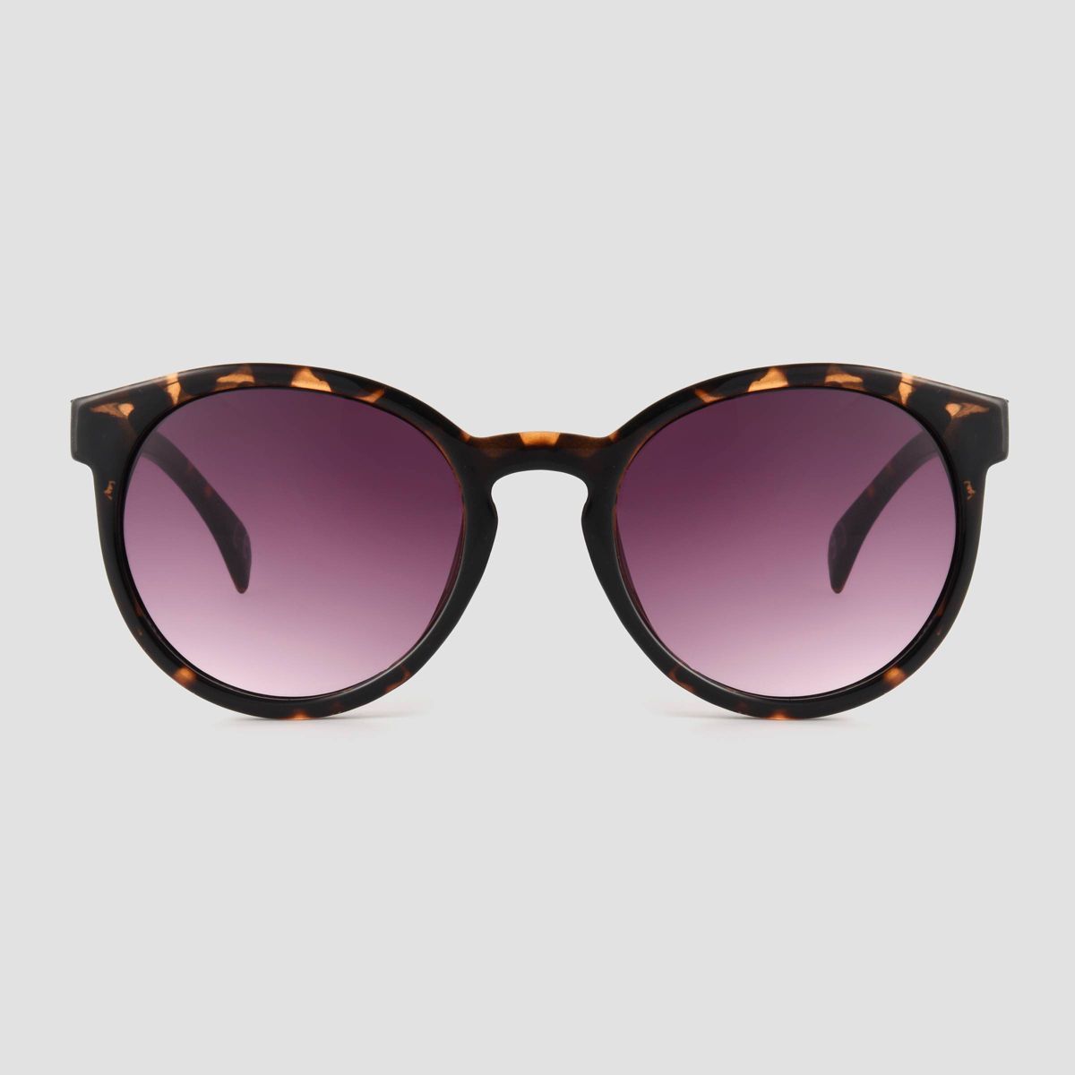 Women's Tortoise Shell Print Narrow Geo Round Sunglasses - Universal Thread™ Brown | Target