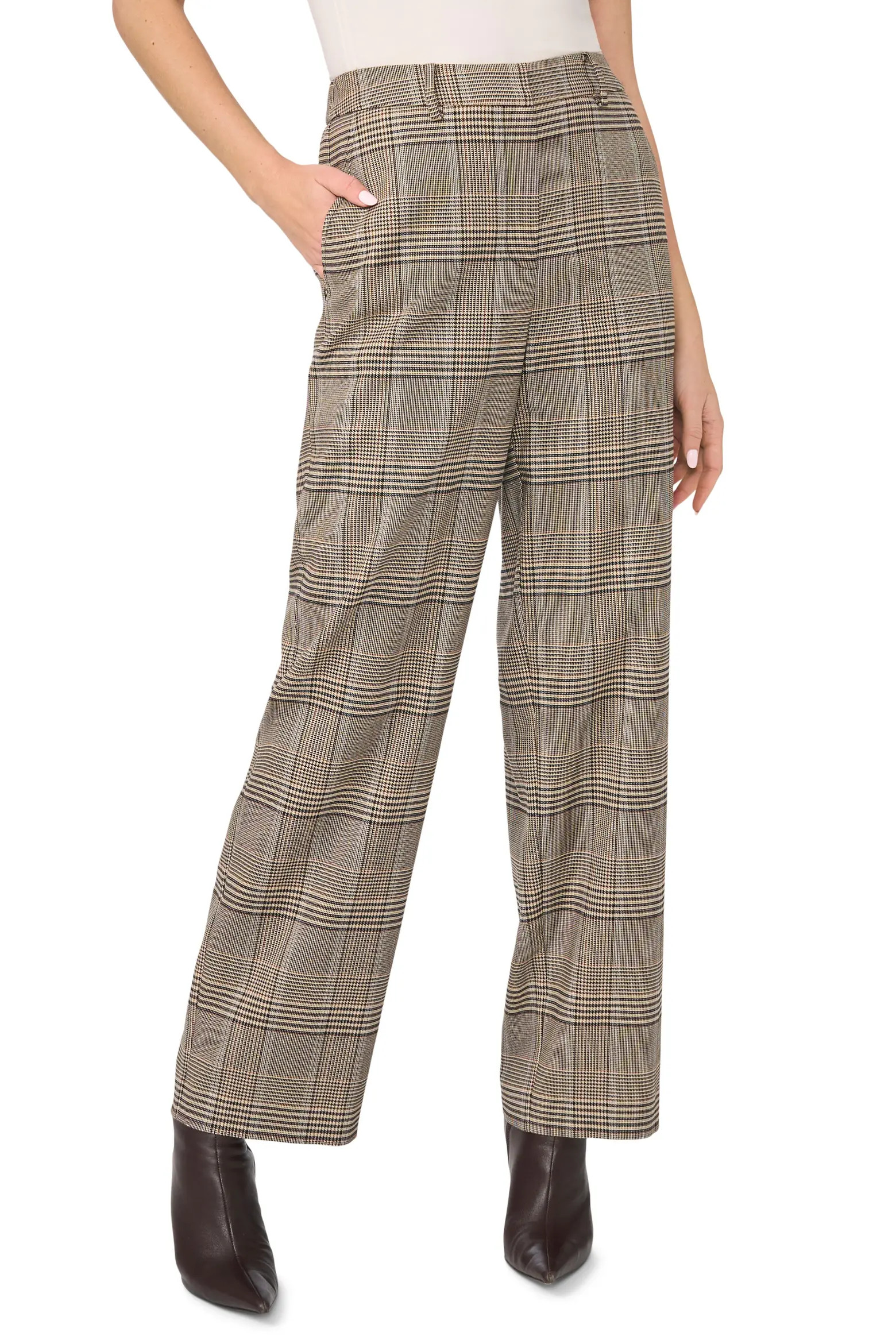 Plaid Straight Leg Pants (Women) | Nordstrom | Nordstrom