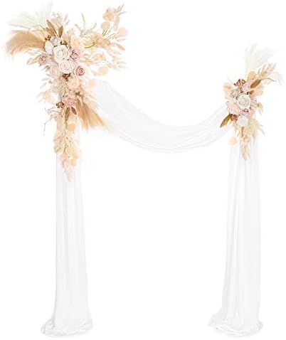Rustic Blush and Beige Flower Arch Swag | Amazon (US)