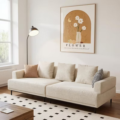 Gaoyangjiaju 109.44 Inch Linen Sofa with Metal Legs for Living Room | Target