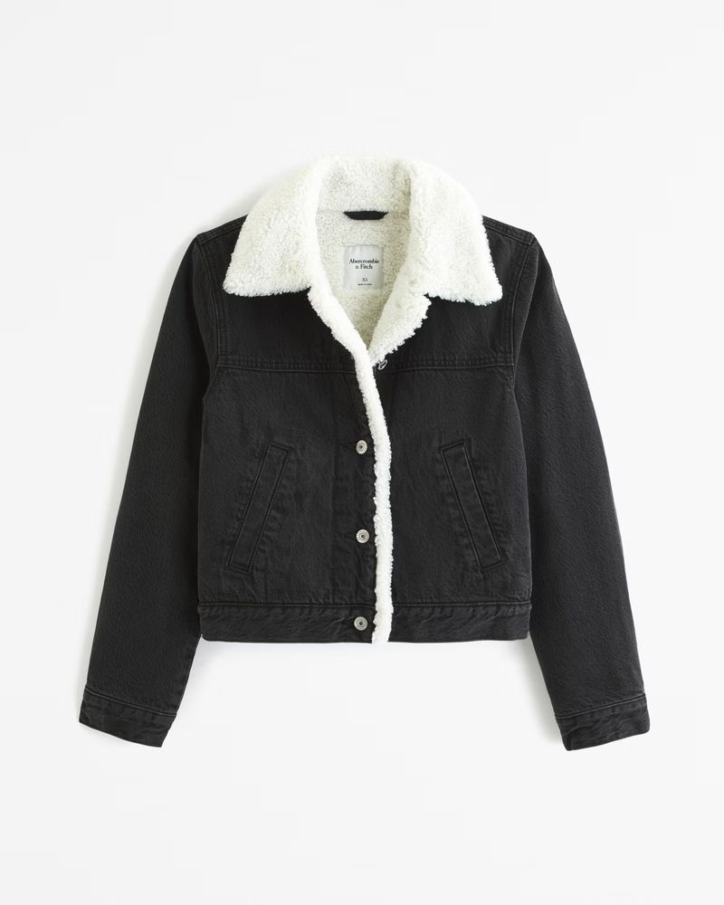 Winterized Denim Sherpa Jacket | Abercrombie & Fitch (US)