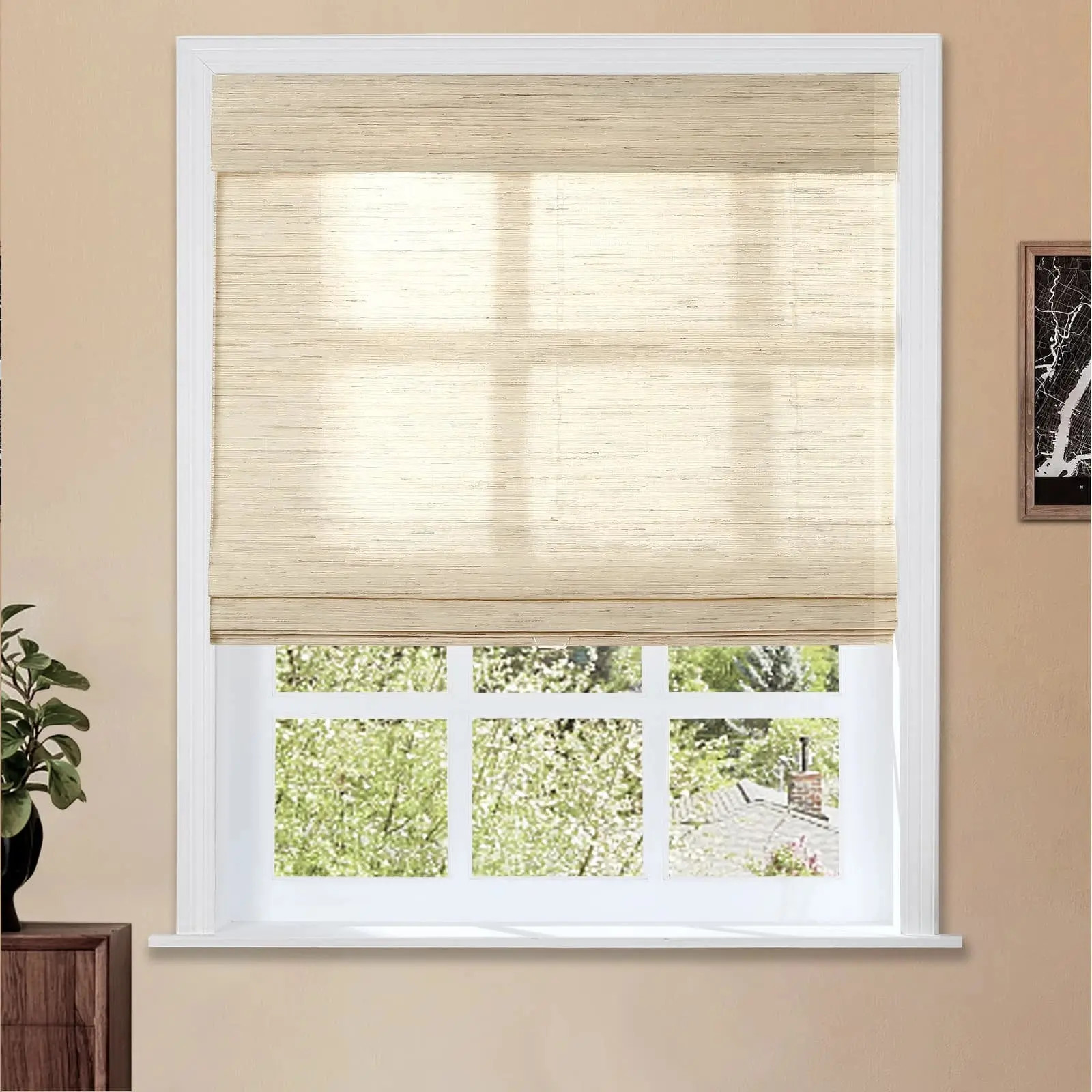 Natural Ramie Bamboo Woven Shade - Cashew | TWOPAGES