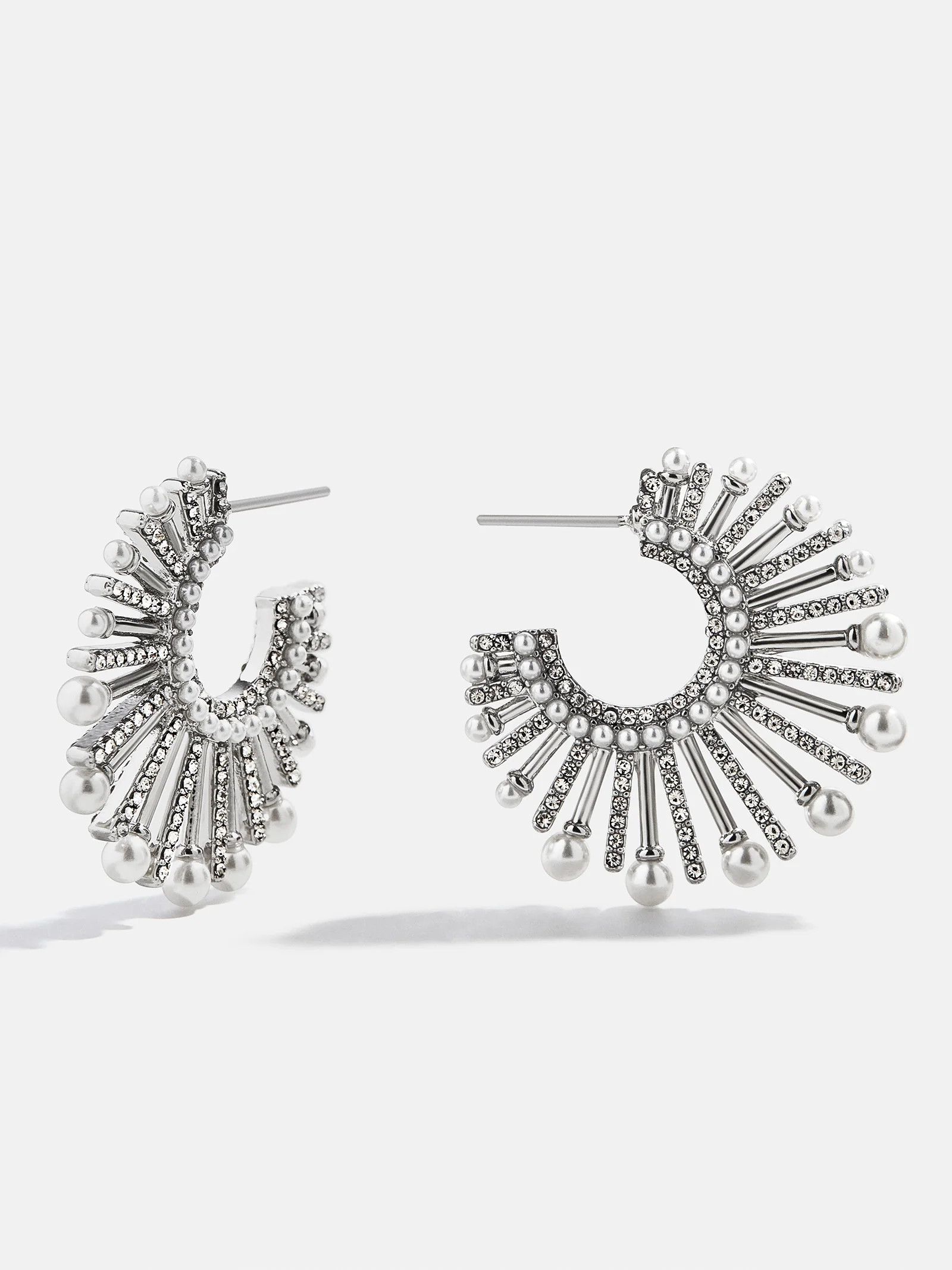 Jordan Sunburst Hoop Earrings - Silver/Pavé | BaubleBar