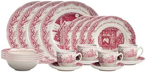 Johnson Brothers Twas the Night Dinner Pink/Ivory 20 Piece Set | Amazon (US)