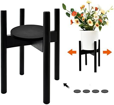 Augosta Bamboo Adjustable Plant Stand, Planter Tray Included, Mid Century Modern Plant Stand, Ind... | Amazon (US)