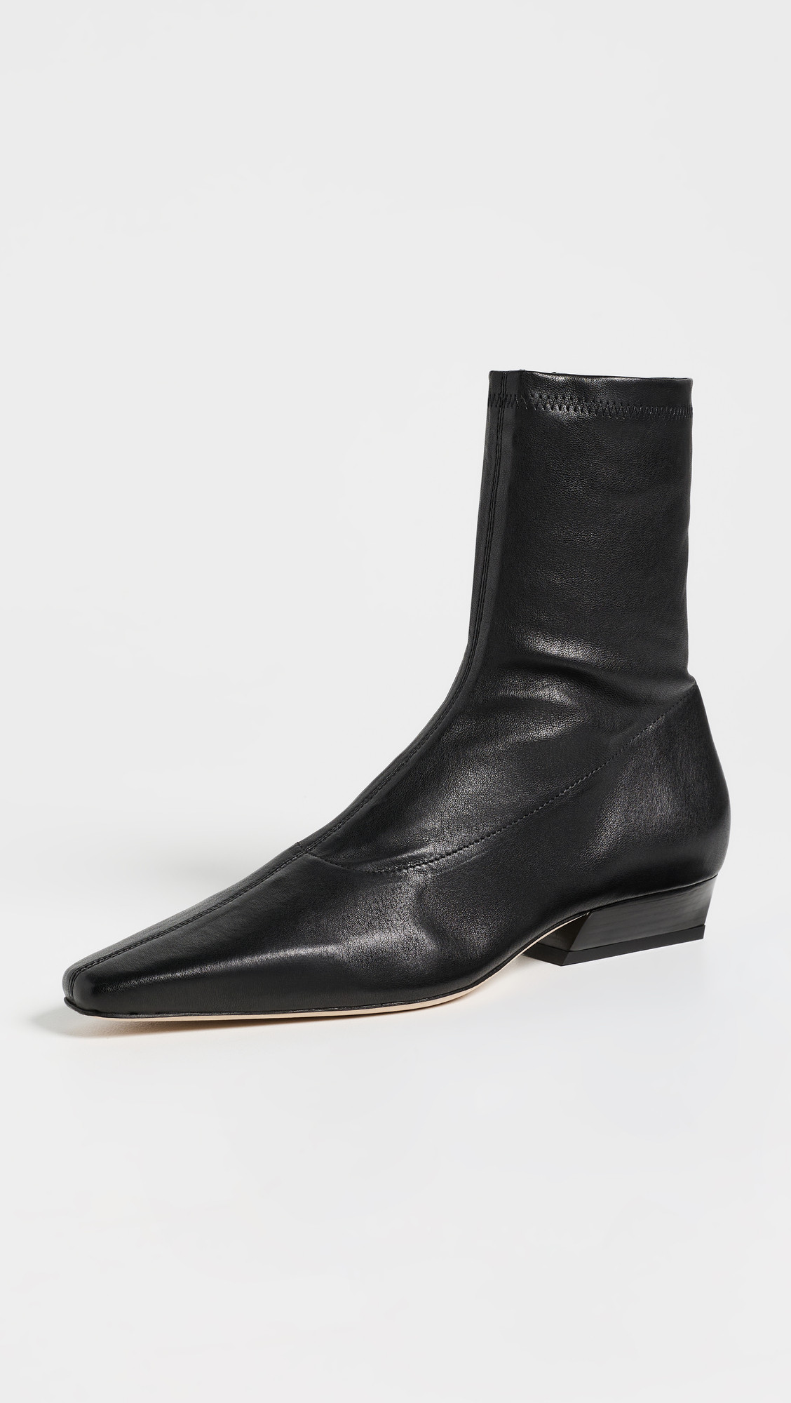 STAUD Wally Sock Flat Leather Ankle Boots Black 41 | Shopbop