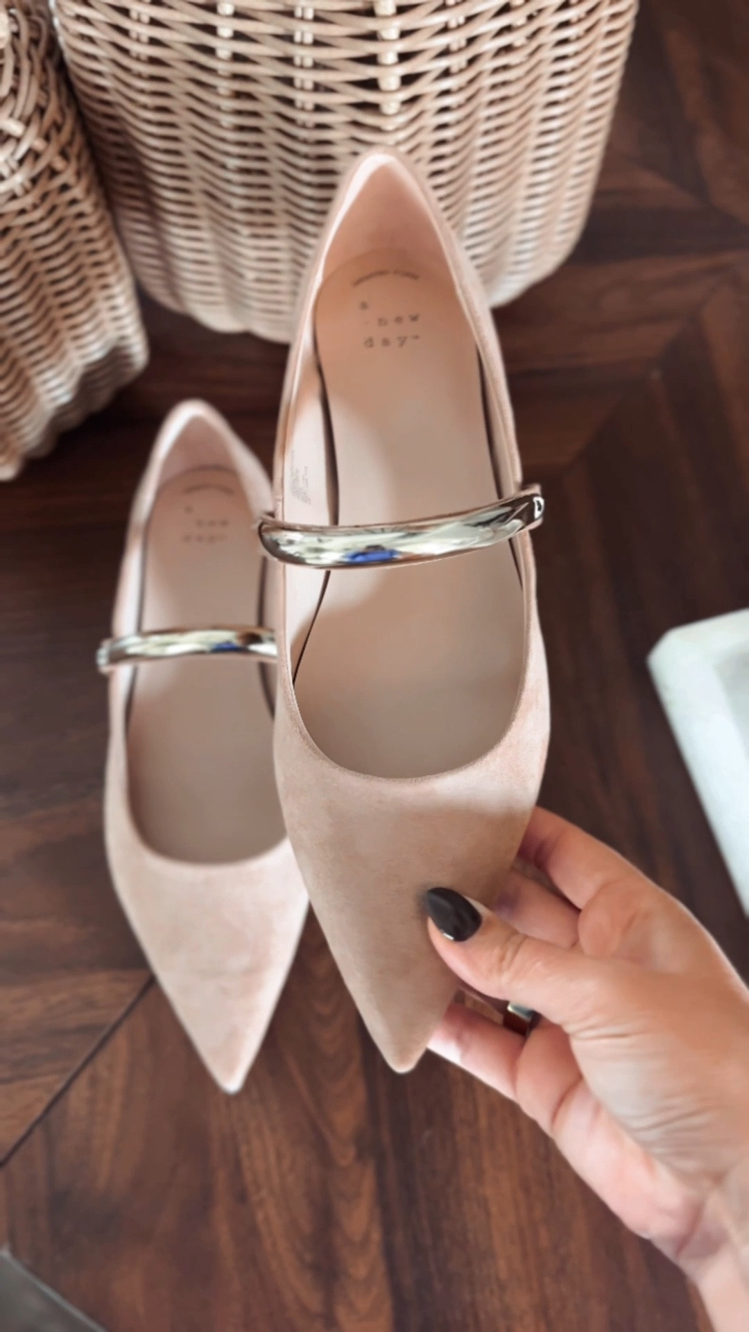 New shoe drop at Target!! 😍😍😍 These suede mules had my name alll over them!!! The gold strap is gorgeous!! They’re memory foam so super comfortable! I ended up exchanging them for a half size smaller. If you have a wider foot, stick with your normal size! 

#LTKShoeCrush #LTKStyleTip #LTKFindsUnder50