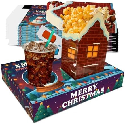 Movie Night Supplies(24pcs)-Neon Style Movie Night Snack Trays*12+Popcorn Buckets*12,Kid's Birthd... | Amazon (US)