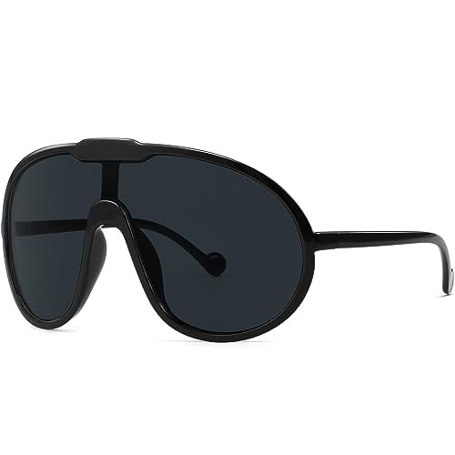 GFUIARA Trendy Oversized Sunglasses for Women Men Fashion Shield Aviator Sun Glasses UV400 Protection Goggles | Amazon (US)