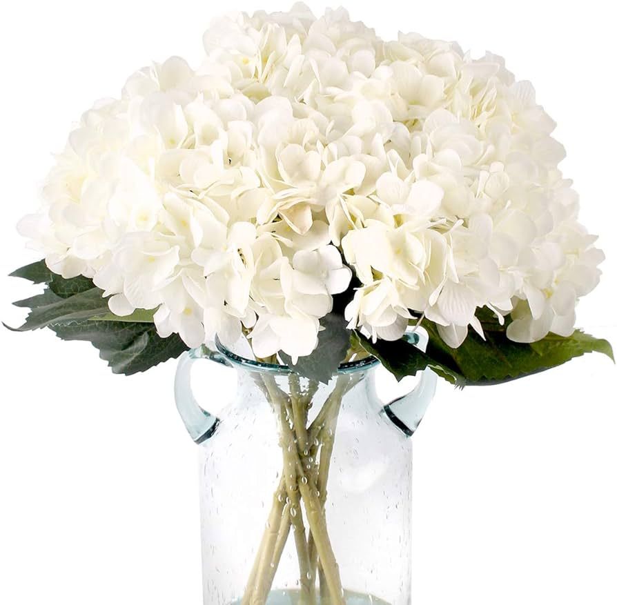 Jim's Cabin Pack of 4 Artificial Fake Flowers Plants Silk Hydrangea Arrangements Wedding Bouquets... | Amazon (US)