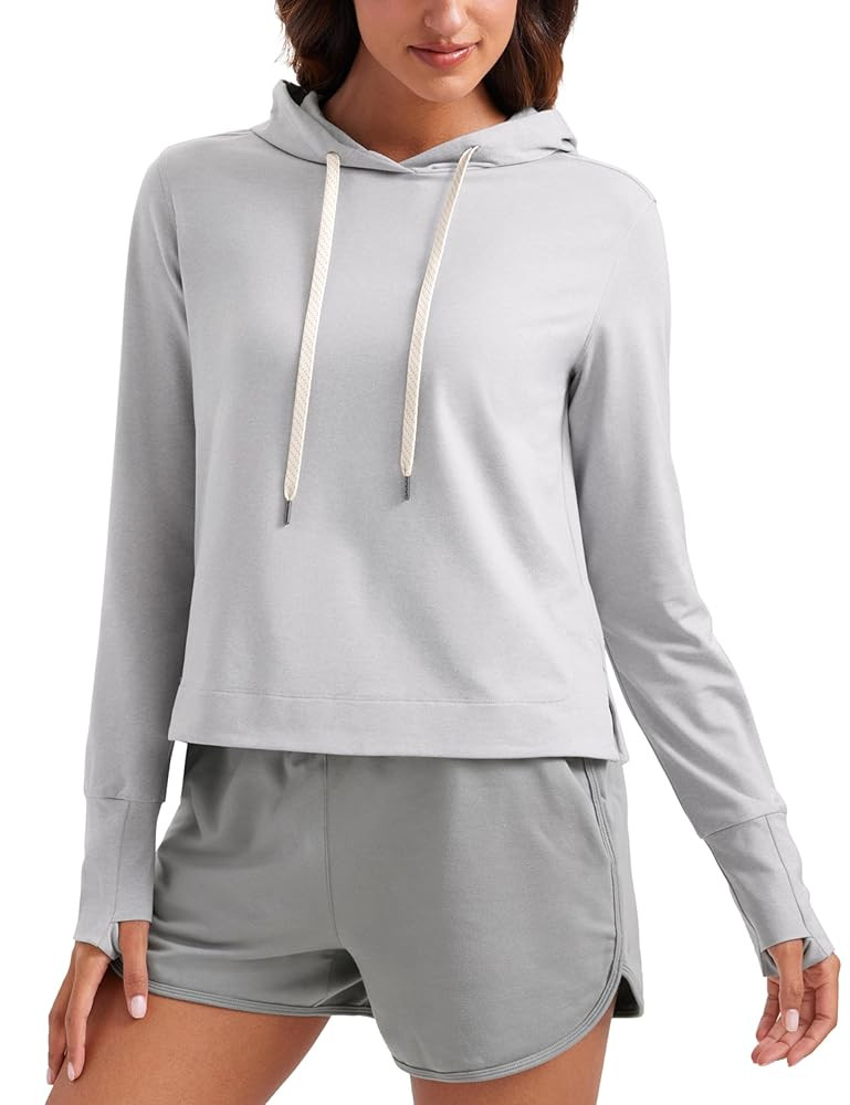 CRZ YOGA Cloud Jersey Pullover Hoodies for Women Long Sleeve Hooded Workout Sweat Shirts Casual Y... | Amazon (US)