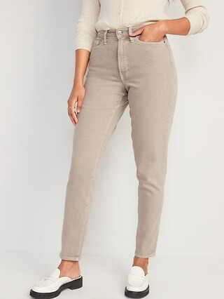 Curvy High-Waisted O.G. Straight Beige Ankle Jeans for Women | Old Navy (CA)