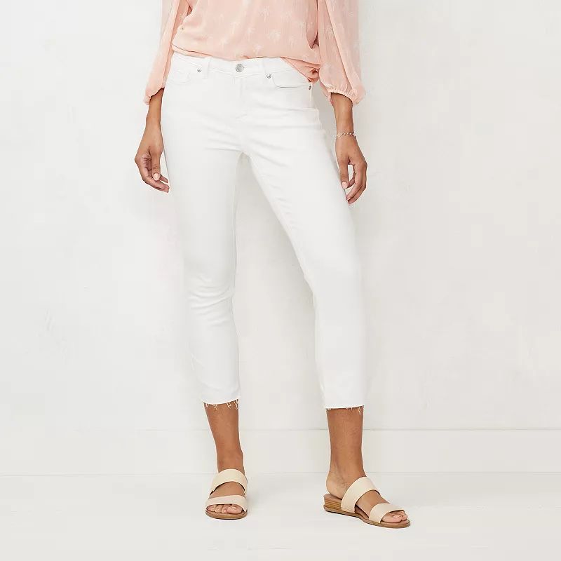 Women's LC Lauren Conrad The Skinny Crop Jeans, Size: 16, White | Kohl's