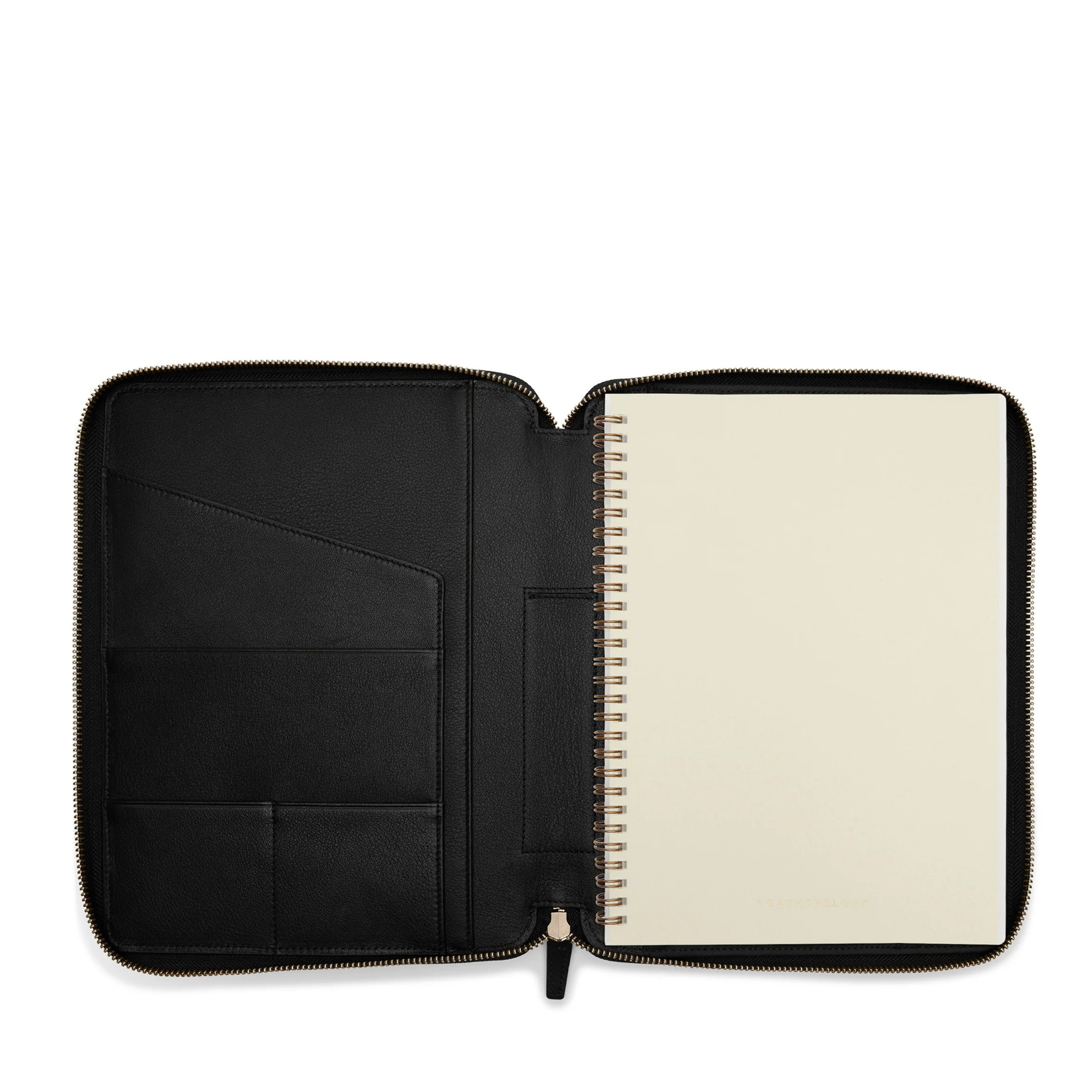 B5 Composition Zippered Spiral Journal Black Onyx | Leatherology