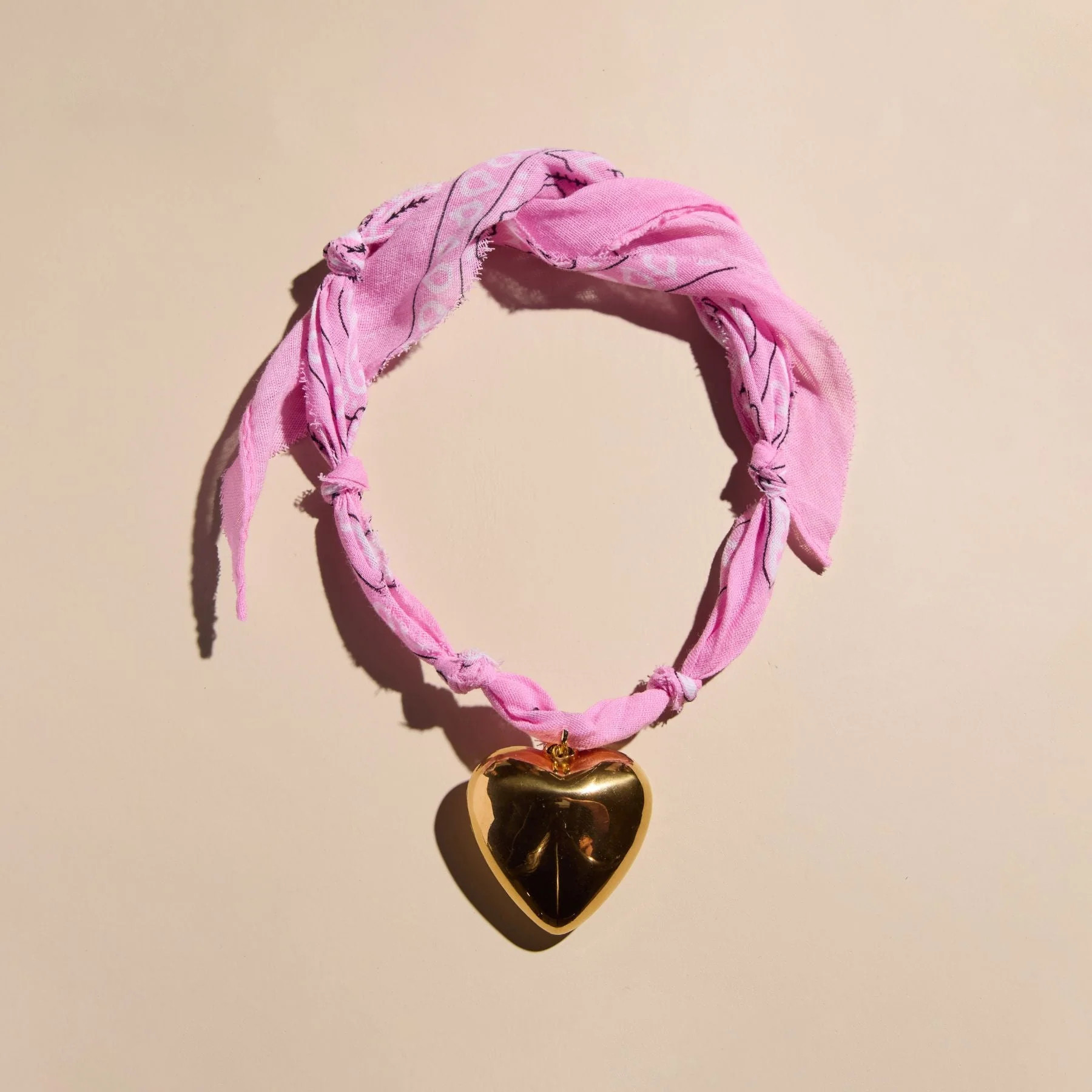 Pink Bandana Necklace | Nickel and Suede