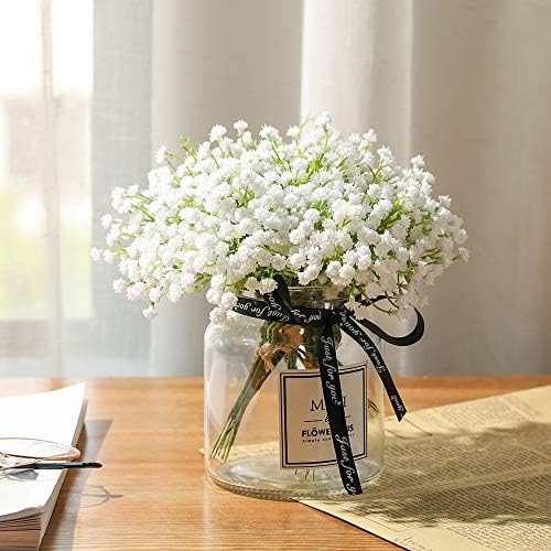 Nubry 10pcs Babys Breath Artificial Fake Flowers Bouquet Gypsophila Bulk Flower in White for Wedd... | Amazon (US)