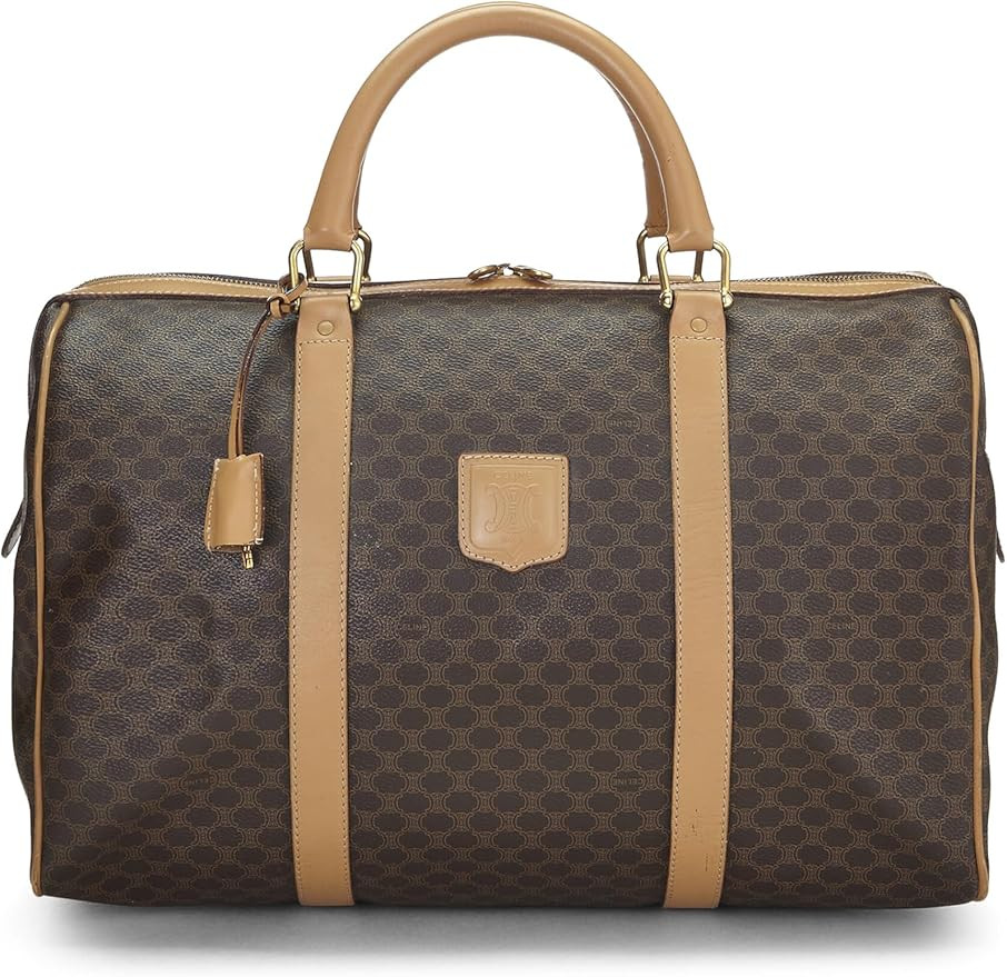 Amazon.com: Céline, Pre-loved Brown Coated Canvas Macadam Boston Bag, Brown : Amazon Luxury | Amazon (US)