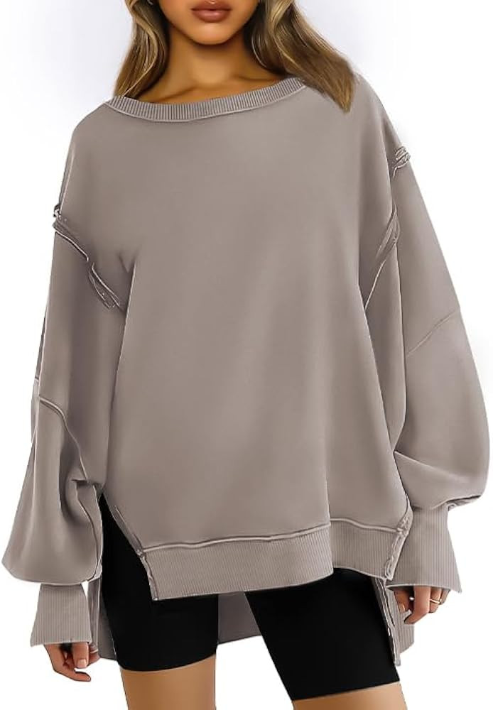 Trendy Queen Womens Oversized Crewneck Sweatshirts Hoodies Fall Outfits Fashion Teen Girls Y2k Winte | Amazon (US)