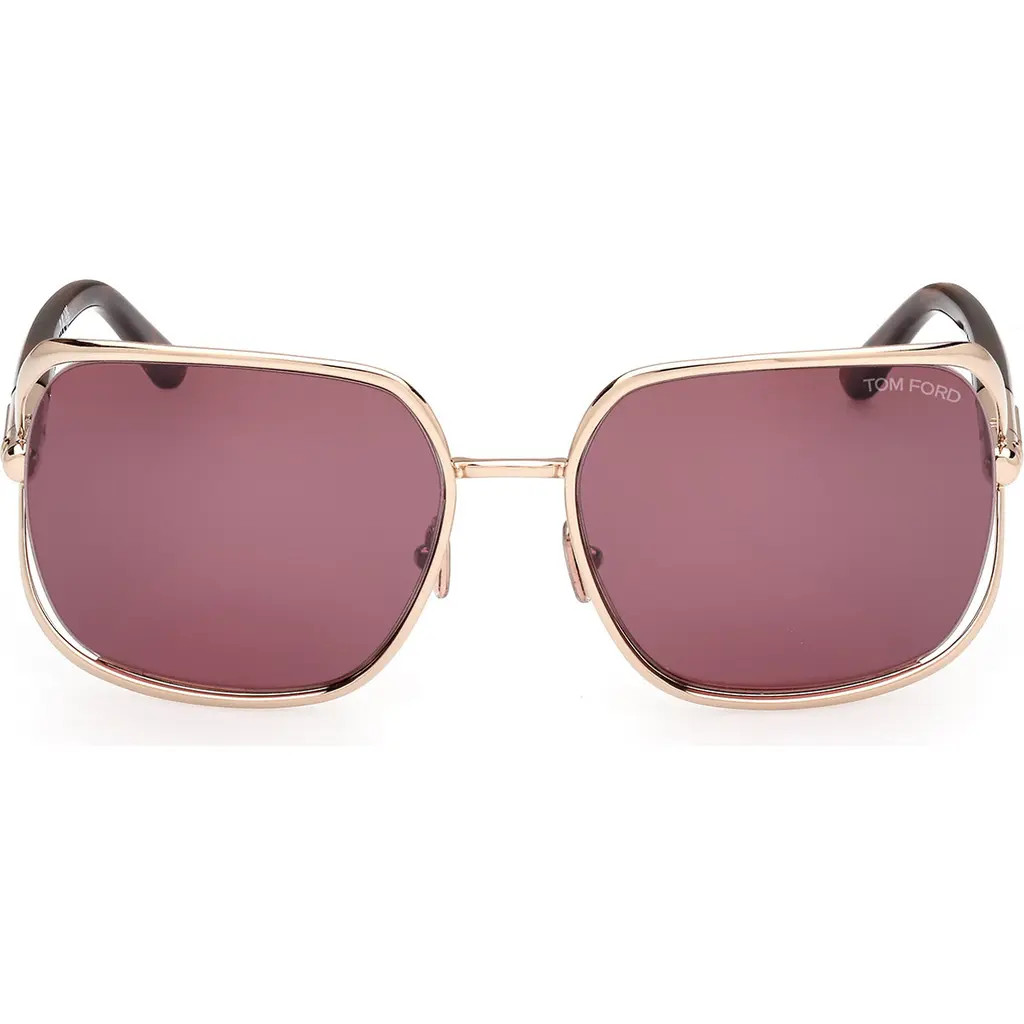 TOM FORD 60mm Butterfly Sunglasses in Rose Gold /Bordeaux Mirror at Nordstrom Rack | Nordstrom Rack